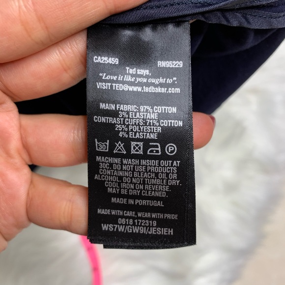 Ted Baker Jesieh frilled bell sleeve navy blouse - Picture 6 of 6